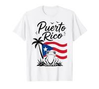 Puerto Rican Flag Beach Summer Vacation Frog T-Shirt