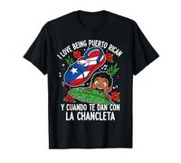 Puerto Rican Flag Boricua Taino Funny Puerto Rico Chancleta T-Shirt