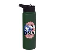 Puerto Rican Flag It's in My DNA Stainless Steel Insulated Water Bottle