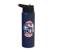 Puerto Rican Flag It's in My DNA Stainless Steel Insulated Water Bottle