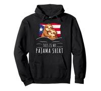 Puerto Rican Flag Sloth Pajama Sleepover Sleep Puerto Rico Pullover Hoodie