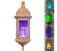 Puerto Rican Garita Wall Coqui Lamp | 4 Colors Puerto Rican Garita Wall Light | El Morro Style LED Night Lights with Coqui Frog Figurine | Boricua Garitas Walls Sconce for Hallway Home Decor