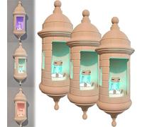 Puerto Rican Garita Wall Coqui Lamp - El Morro Style Night Light, Frog Lamp, Warm Ambient Lighting for Bedroom Living Room Office (3 Pcs)