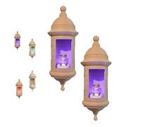 Puerto Rican Garita Wall Coqui Lamp - No Sound - 3D Printed LED Night Light - El Morro Style Home Decor for Bedroom, Living Room, Office - Unique Boricua Gift (2Pcs)