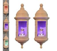Puerto Rican Garita Wall Lamp,El Morro Style Night Light,3D Printed Multi-Color Changing Garita Frog Lamps,Handmade Home Decor,for Bedroom Living Room Office, Unique Puerto Rico Gift (2 PCS)