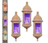 Puerto Rican Garita Wall Lamp,El Morro Style Night Light,3D Printed Multi-Color Changing Garita Frog Lamps,Handmade Home Decor,for Bedroom Living Room Office, Unique Puerto Rico Gift (3 PCS)