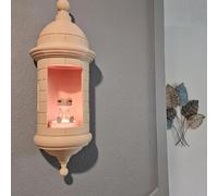 Puerto Rican Garita Wall Lamp with Coqui Design, Handmade Cultural Home Décor, LED Ambient Lighting Indoor Wall Accent, Decorative Illumination (Beige Light)