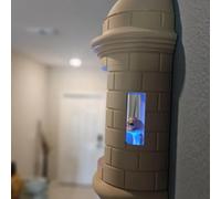 Puerto Rican Garita Wall Lamp with Coqui Design, Handmade Cultural Home Décor, LED Ambient Lighting Indoor Wall Accent, Decorative Illumination (Blue Light)