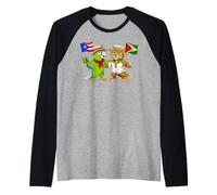 Puerto Rican Guyanese Roots Puerto Rico Guyana Flag Raglan Baseball Tee