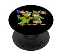 Puerto Rican Irish Roots Puerto Rico Ireland Flag PopSockets Adhesive PopGrip