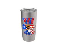 Puerto Rican King Boricua Pride Flag Crown Island Heritage Stainless Steel Insulated Tumbler