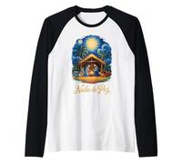 Puerto Rican Nativity Scene Noche de Paz Christian Raglan Baseball Tee