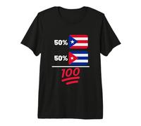 Puerto Rican Plus Cuban Mix Heritage Flag Premium T-Shirt