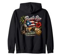 Puerto Rican Pride Borinquen Isla Del Encanto Zip Hoodie