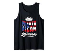 Puerto Rican Princess Hispanic Heritage Boricua Flag Girls Tank Top