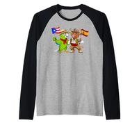 Puerto Rican Spanish Roots Spain Flag Puerto Rico Heritage Raglan Baseball Tee