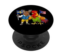 Puerto Rican Swedish Roots Sweden Puerto Rico Flag PopSockets Adhesive PopGrip