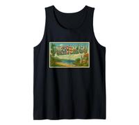 Puerto Rico 50s Vintage Trip Souvenir Poster Art Graphic Tank Top