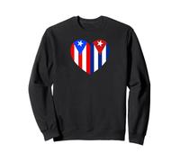 Puerto Rico and Cuba Flags: Heart Shaped Unity Sweatshirt