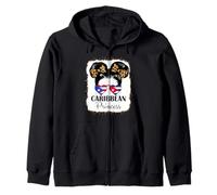 Puerto Rico and Cuba Girl Half Boricua half Cuban Heritage Zip Hoodie