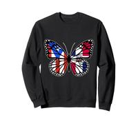 Puerto Rico and Dominican Butterfly Half Boricua Dominicana Sweatshirt