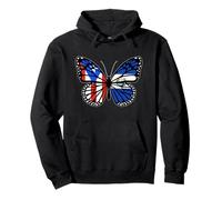 Puerto Rico and Salvador Butterfly Half Boricua Salvadorian Pullover Hoodie