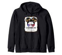 Puerto Rico and Trinidad Girl Half Boricua half Trinidadian Zip Hoodie