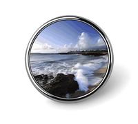 Puerto Rico - Beach Badge Holder Personalized Round Badge with Picture Pin Aluminum Alloy Button Pin Exquisite Brooch Fashion Button Badges Clothes Decorative Pins