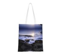 Puerto Rico Beach Fashion Canvas Tote Bag With All Over Print Design, Large Reusable Shopper Tote With Double Handles,Beach Tote, Weekend Bag