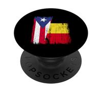 Puerto Rico Belgium Half Flag Puerto Rican Belgian Jersey PopSockets Adhesive PopGrip