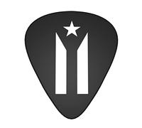 Puerto Rico Black & White Protest Flag Guitar Picks For Acoustic Guitar Mandolin Bass Electric Guitar 12 Pack Includes Thin Medium Heavy Gauges