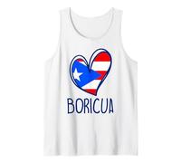 Puerto Rico Boricua Cute Heart Puerto Rican Flag Girl Kids Tank Top