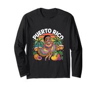 Puerto Rico Carnival Dancer Tropical Sunset Island Long Sleeve T-Shirt