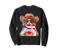 Puerto Rico Cat Heart Puerto Rican Flag Puerto Rican Pride Sweatshirt