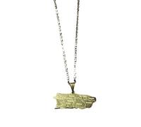 Puerto Rico city Map Pendant Necklace, 20, Stainless Steel, No Gemstone