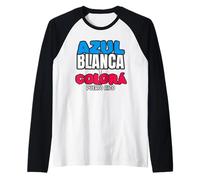 Puerto Rico Colors Azul Blanca y Colora Funny Boricua Style Raglan Baseball Tee