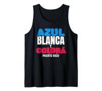 Puerto Rico Colors Azul Blanca y Colora Funny Boricua Style Tank Top