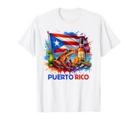 Puerto Rico Coquí Frog Flag Music Island Vacation T-Shirt