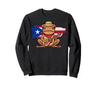 Puerto Rico Coqui Frog Jibaro Map Flag Boricua Heritage Sweatshirt