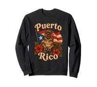 Puerto Rico Coqui Frog Messy Bun Coquette Boricua Sweatshirt