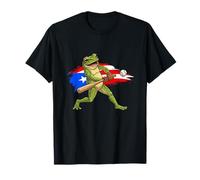 Puerto Rico Coqui Frog Playing Baseball PR Flag Vintage T-Shirt
