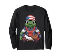Puerto Rico Coqui Taino Symbol Puerto Rican Flag Frog Retro Long Sleeve T-Shirt