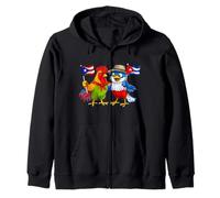 Puerto Rico Cuba Flag Puerto Rican Roots Cuban Heritage Zip Hoodie