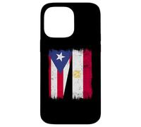 Puerto Rico Egypt Half Flag Puerto Rican Egyptian Heritage Case for iPhone 14 Pro Max