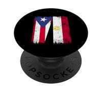 Puerto Rico Egypt Half Flag Puerto Rican Egyptian Heritage PopSockets Adhesive PopGrip