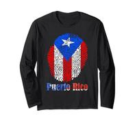 Puerto Rico Fingerprint Flag Boricua Pride Identity Long Sleeve T-Shirt