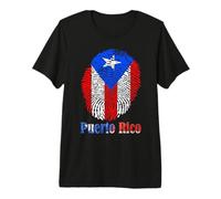 Puerto Rico Fingerprint Flag Boricua Pride Identity Premium T-Shirt