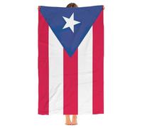 Puerto Rico Flag Beach Towel Microfiber Quick Dry Bath Towels for Bathroom Pool Camping Travel Swimming Picnic Sports Decor Gifts (52 x 32 Inches)