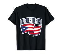 Puerto Rico Flag Boricua Pride Waving Flag Retro Badge Style T-Shirt