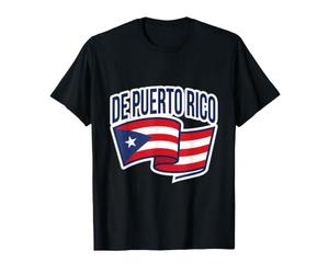 Puerto Rico Flag Boricua Pride Waving Flag Retro Badge Style T-Shirt